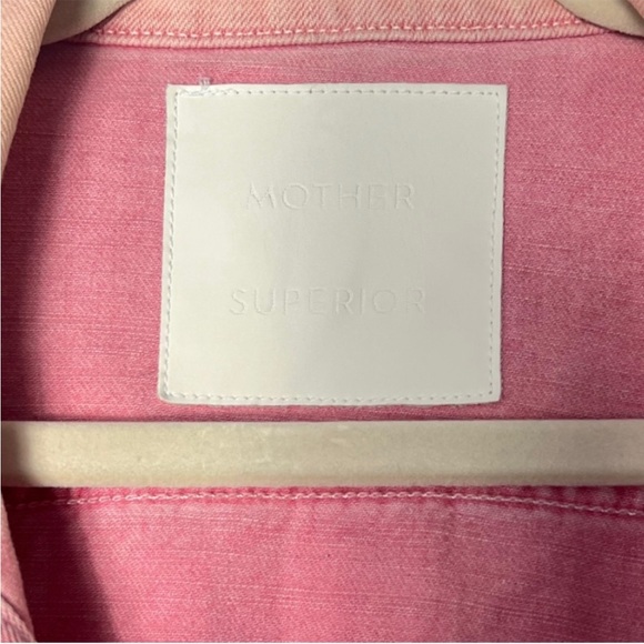 MOTHER SUPERIOR The Drifted Off Denim Jean Jacket Pink Oversize Size Medium - Picture 5 of 9